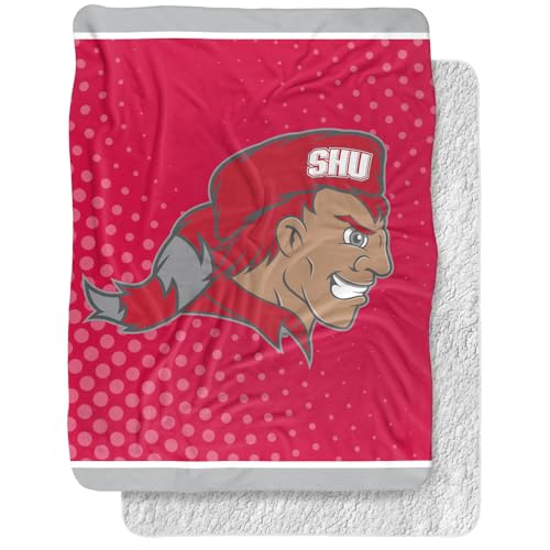 Sacred Heart University Blanket, 60"x80" Logo Dots Silky Touch Sherpa Back Super Soft Throw Blanket