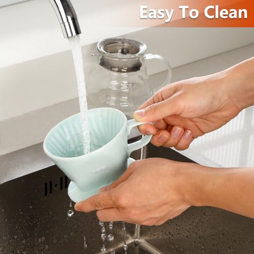 Image of Pour Over Ceramic, Coffee Dripper Ceramic Coffee Maker,Green