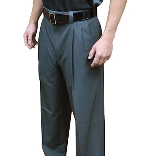 Smitty | BBS-396 4-Way Stretch Baseball Umpire Pleated Plate Pants Expander Waistband | Charcoal Grey (38)