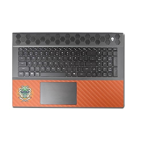 Image of MightySkins Carbon Fiber Skin Compatible with Alienware M18 R1 (2023) Full Wrap Kit - Smoke Skull | Protective, Durable Textured Carbon Fiber Finish | Easy to Apply & Change Styles | Made in The USA