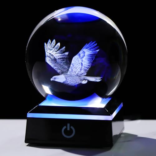 Cadeau aigle en verre 3D original pour homme et femme passionnes de nature et d'animaux