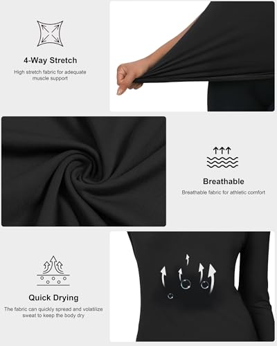 5-Pack Women's Compression Shirts Long & Short Sleeve Workout Tops Athletic Baselayer Quick Dry Gym Yoga Running T-Shirt4