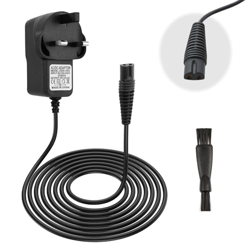 12V for Braun Shaver Charger Cable Series 3 5 9 7 1 Beard Trimmer and Epilator Silk-Epil 9 7 5 Electric Razor 3 Pin Charging Cable UK Plug for 5544 3040S 5409 7220 5377