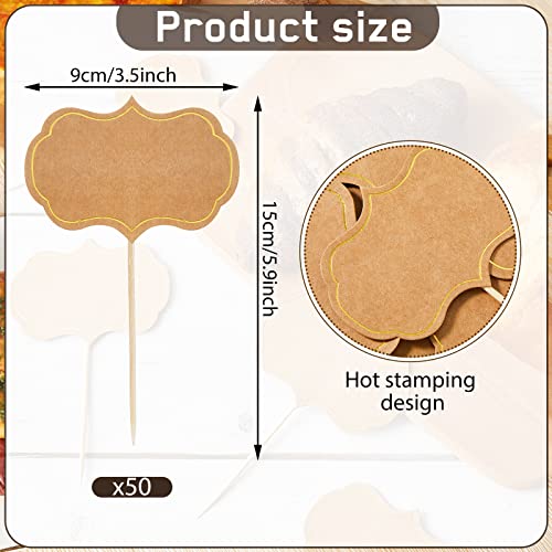 50 Pieces Cheese Markers For Charcuterie Board Buffet Labels Food Tags Blank Toothpick Flags Appetizer Signs Chalkboard Cupcake Toppers Picks For Wedding Birthday Party Decorations (Brown) #TOP1