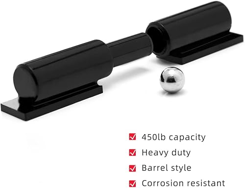 Miniatura 3 de Bisagras de puerta resistentes de 7 pulgadas, paquete de 2 bisagras de puerta de hierro negro, estilo barril de bisagra de 900 libras, capacidad