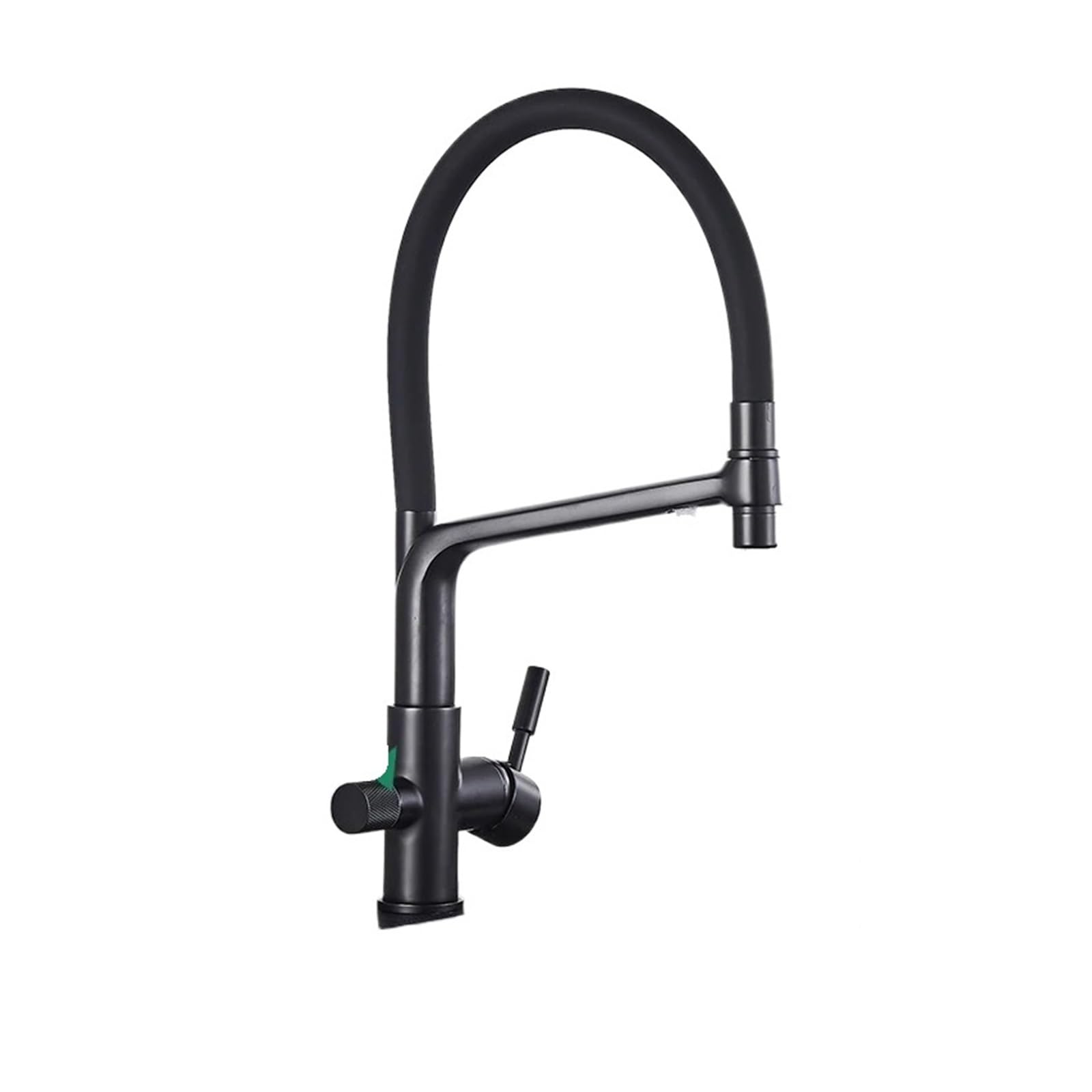 Filter Kitchen Faucet Brushed Gold 360 Swivel Pure Water Faucets for Kitchen Black Pull Down Purification Water Mixer Tap(Matte Black B)