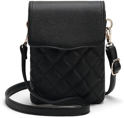 Vegan Leather Small Crossbody Bags for Women,Cell Phone Bag with RFID Blocking Wallet Purse