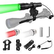 BIZOOM KL75 Hunting Light Kit with Green Red White Interchangeable LED Modules, Zoomable Predator Light with Remote Switch Rail Mount&Scope Mount for Hog Coyote Bobcat Varmint Hunting