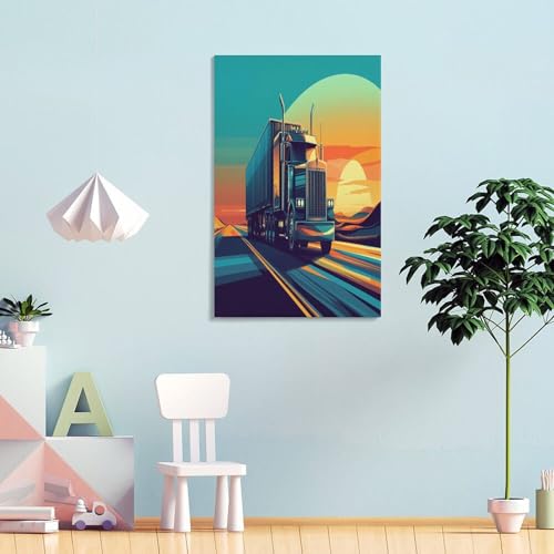 Tableau impression sur toile camion pour habiller un mur vide avec style