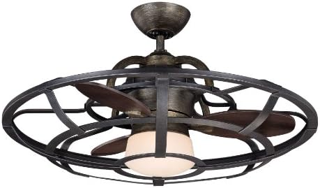 Savoy House 26-9536-FD-196 Downrod Mount, 3 Chestnut Blades Ceiling fan with 37 watts light, Reclaimed Wood