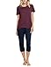 Produktbild Schiesser Damen kurzer Schlafanzug mit 3/4 langer Schlafhose, Blau rot gestreift, 40