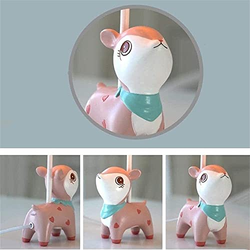 Lampe de bureau enfants cerf rose contre la peur du noir 34cm