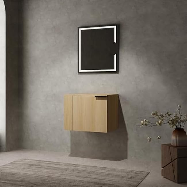 24 Modern Bathroom Cabinet Combo for Big Space, Oak Finish