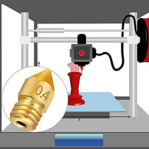 Lysee 3D Printer Parts & Accessories - 30 Pieces 3D Printer Extruder Nozzles 0.4mm MK8 Ender 3D Printer Extruder Nozzle with 42 Pieces 3D Printer Accessories - (Color: Silver Yellow)