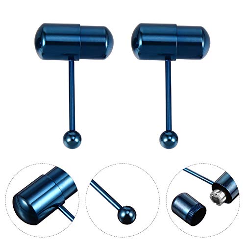 Amosfun 2 peças de anéis de língua de aço inoxidável vibratório, barra de língua colorida, barra de