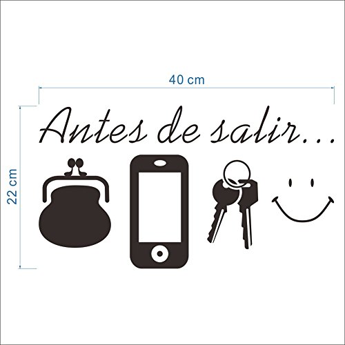 L-Peach "Antes de Salir Teléfono Celular Billetera Llaves Pegatinas de Pared PVC DIY Vinilo Adhesiva para Entrada Puertas Cover
