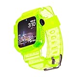 Blingbrione Compatible For Apple Watch Band with case 45mm 42mm 44mm,Shockproof Rugged Protective Bumper Cover With Silicon Soft Wristband For iphone Watch Series 7 6 5 4 3 2 1 SE.iwatch Sport Replacement Strap for Women Man-Fluorescent Green