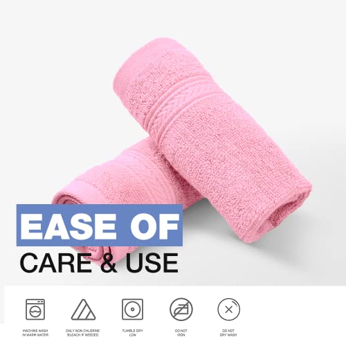 Bht Towels - 100% Cotton Thick & Large 600 Gsm Hand Towel - Genuine Ringspun, Luxury Hotel & Spa Quality (Set Of 4 Hand Towels, Light Pink) #TOP5