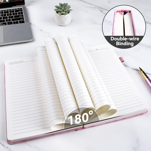 Umriox Notizbuch A5 Liniert,Hardcover Journal Tagebuch mit Stift,365 Seiten100gsm Dickes Tintenfestes Papie,Notizblock für Erwachsene Arbeit,Notizen,Reisen,14.5 x 21 cm-Schwarz