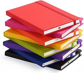 Comix A5 Lined Notebook Set 8 Colors 122 Sheets/Notebook PU Cover Pack of 8-C5902T(Assorted)