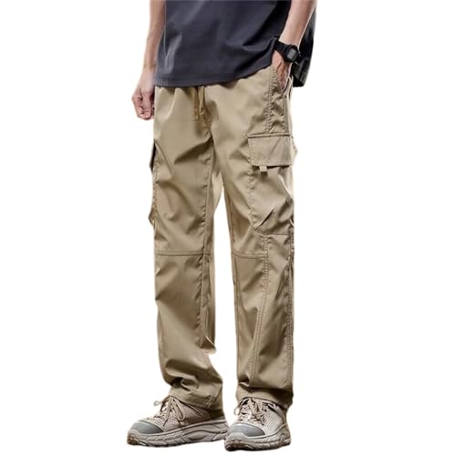Banana Bucket Men's Casual Cargo Pants Workout Stretch Sweatpants Hiking Drawstring Tactical Pants with Multi Pockets