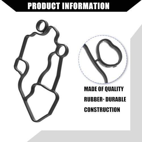 Image of No.06D117070 /06F115441 Oil Cooler Gasket for Audi A3 2.0L 2006-2008 / Inner Engine Oil Filter Adapter Gasket /Durable Rubber / 1Set Black