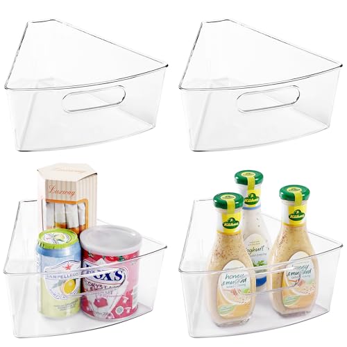 Oubonun-Lazy-Susan-Cabinet-Organizer-Bins-for-Kitchen-4-Pack-18-Wedge Oubonun Lazy Susan Cabinet Organizer Bins for Kitchen 4 Pack, 1/8 Wedge - Image 1