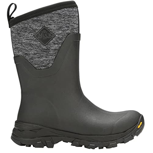 MUCK Women's Arctic Ice Mid Boot + Vibram Arctic Grip A.T., Black, Size 9(M)