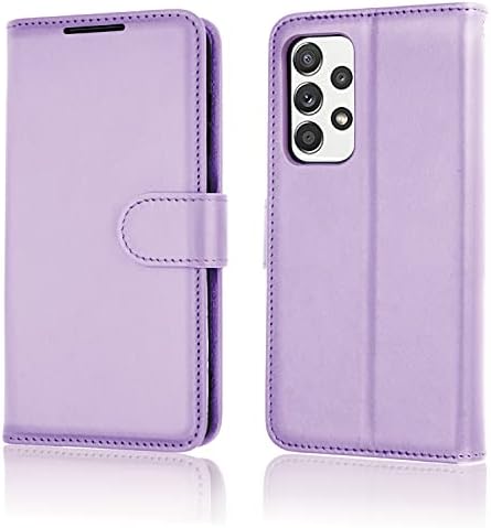 TECHGEAR Galaxy A52 / A52s 5G Leather Wallet Case, Flip Protective Case Cover with Wallet Card Holder, Stand and Wrist Strap - Violet PU Leather with Magnetic Closure Designed For Samsung A52, A52s 5G