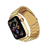 Hecho de acero inoxidable de alta calidad, la correa para Apple Watch es impermeable, respetuosa con la piel, resistente al óxido y a la corrosión, garantiza un uso prolongado; excelente acabado brillante, sensación suave y cómoda al tacto que lo hace atractivo
