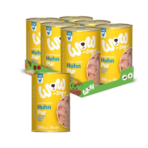 WOW Dog Hunde-Nassfutter Huhn Pur 6 x 400g | Ohne Getreide und Zucker