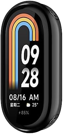 TenCloud Screen Protector Case Compatible with Xiaomi Smart Band 8 Watch Screen Protector Cases Soft TPU All-Around Cover Scratch Resistant Protective Case for Mi Band 8 (Black)