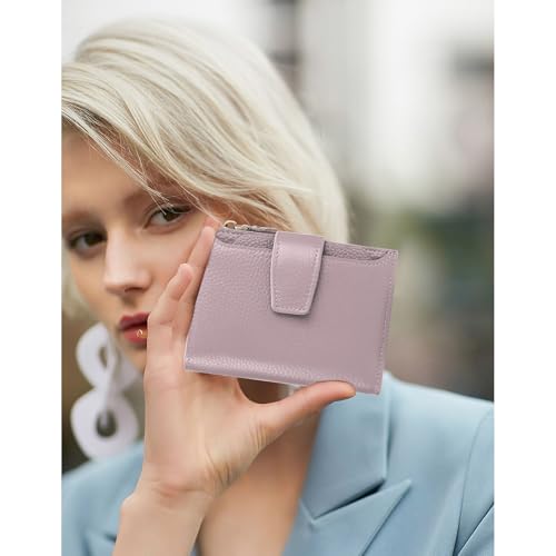 Image of FALAN MULE Small Wallet for Women Leather Bifold Compact RFID Blocking Small Womens Wallet Purse