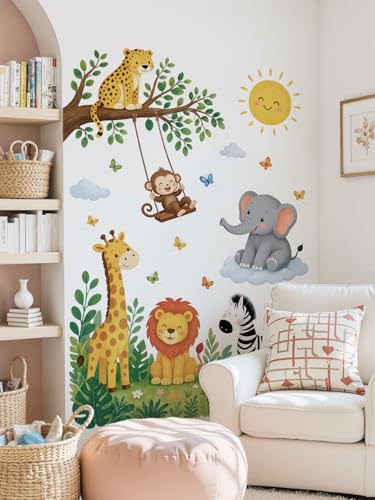 Vinilo Decorativo de Animales de Jungla Cartoon 2 Piezas miniatura 5