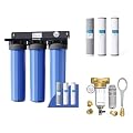 Waterdrop 3-Stage Whole House Water Filter System and Spin Down Sediment Filter and Whole House Water Filter,Carbon Filter, Reduce Iron & Manganese Filter Cartridge