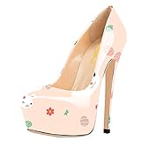FSJ Women Extreme High Stiletto Heels Platform Pumps Pointed Toe Slip On Sexy Dress Shoes Size 9 Cute Rabbit