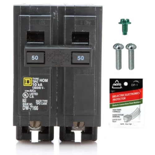FalconSupply Genuine Square D HOM250 50 Amp Double Pole Circuit Breaker Kit
