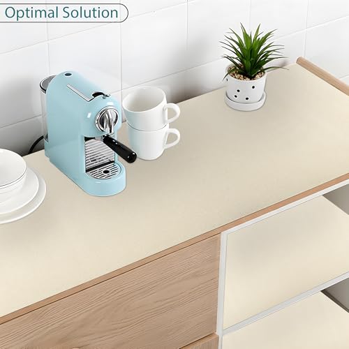 Image of Kuber Industries 2 Pcs EVA 1.5 Mtr Anti Slip Shelf Liners for Kitchen Shelves | Multipurpose Cupboard Mat for Wardrobe | Kitchen Shelf Mats Roll | Cream