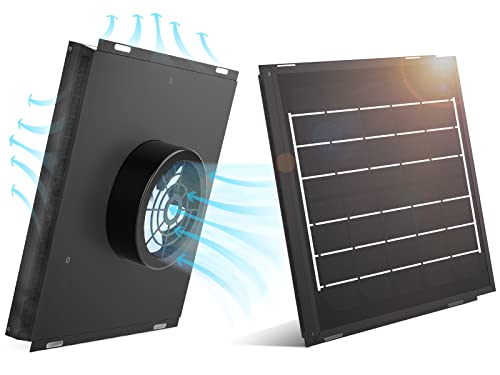 Dc House Solar Vent Fan - Weatherproof Metal Shell Design, 5W Solar Powered Roof Fan Without Battery - Up To 238 Sq Ft Coverage - Perfect For Small Sheds, Chicken Coops, Greenhouses, And Cabins #TOP7