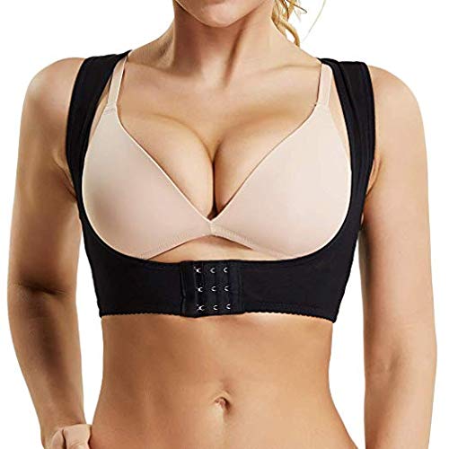 Joyevic Back Support Vest Top Bra Posture Corrector For Women Push Up Chest Breast Hunchback Relief Humpback Correction Belt Band Brace Up Back Shoulder Shapewear Body Shaper X Strap,Flesh, M