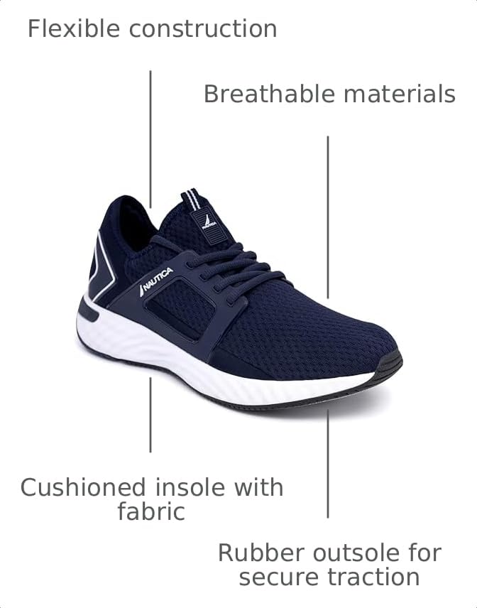 Image of Nautica Men's Sneakers: Athletic, Comfortable, Casual Lace-Up Fashion Walking Shoes