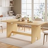 Jocoevol 63' Folding Dining Table for 4-6, Modern Dining Room Table with Large Foldable Tabletop & Legs, Wood Dining Tables for Kitchen Dining Room, Console Table for Living Room(Natural)
