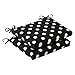 Pillow Perfect Outdoor/Indoor Polka Dot Black Square Corner Seat Cushions, 2 Count (Pack of 1)
