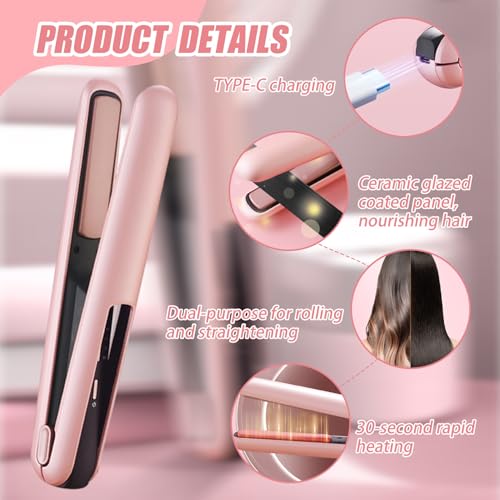 Mini plancha de pelo inalámbrica portátil recargable miniatura 2