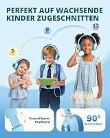 iClever Mädchen Kopfhörer Kinder mit 3,5 mm Kabel für Schule/Tablet/Reisen – Ansicht 8