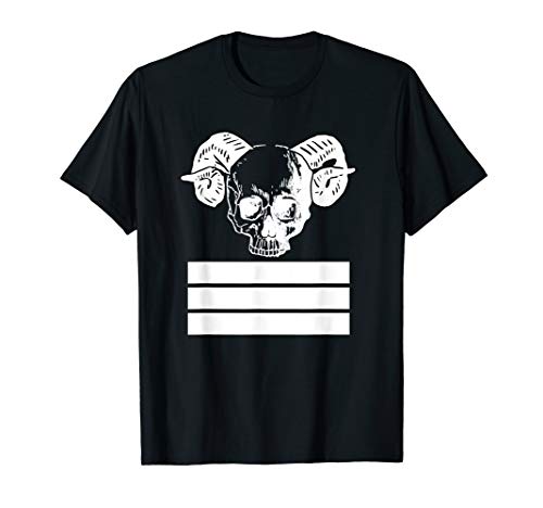 Totenkopf Schädel Kopf Linien Trend Hörner T-Shirt