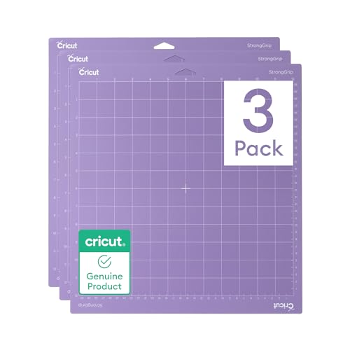 Cricut StrongGrip Cricut Cutting Mat 12in x 12in, Craft Mat for Cricut Maker & Explore, Use with Heavyweight Materials - Specialty Cardstock, Matboard & More, Reusable, Clear Protective Film (3 Count)