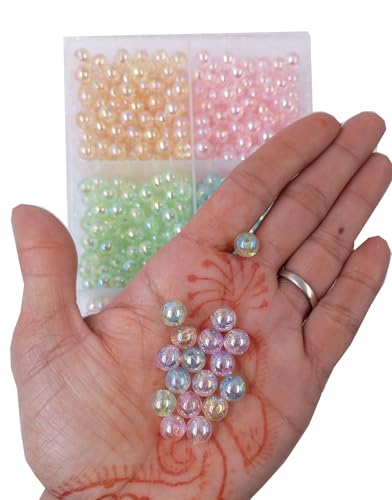 Image of eshoppee 150 gm Multicolor Round Shape Plastic Beads for Jewellery Making Kit Art and Crafts Materials for Necklace Bracelet Earring Making DIY