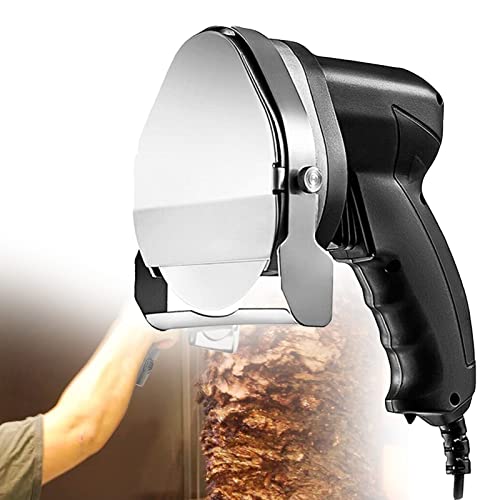 Cuchillo eléctrico Shawarma Doner para kebab, cuchillo para giroscopios de carne en rodajas, cortador de kebab más fino de 80 W 0,5, máquina cortadora de carne asada para barbacoa,Wired