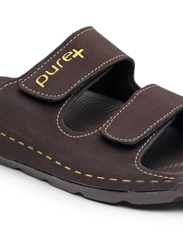 Image of URJO PURE Men's Sliders /Slippers Lightweight Super Flexible Arch Support Durable Anti Skid & Stylish Dailywear Sliders /Slippers for Men (URJO by Welcome)